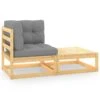 VidaXL 2-delige Loungeset Met Kussens Massief Grenenhout -VIDAXL Winkel 1000035705