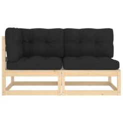 VidaXL 2-delige Loungeset Met Kussens Massief Grenenhout -VIDAXL Winkel 1000035708 0101