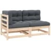 VidaXL 2-delige Loungeset Met Kussens Massief Grenenhout -VIDAXL Winkel 1000035708
