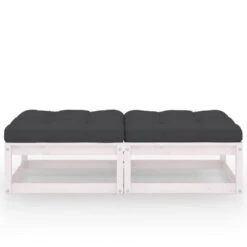 VidaXL Tuinvoetenbanken 2 St Met Kussens Massief Grenenhout -VIDAXL Winkel 1000035718 0101