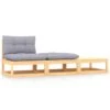 VidaXL 3-delige Loungeset Met Kussens Massief Grenenhout -VIDAXL Winkel 1000035723