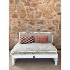 2L Home & Garden Palletbank Whitewash - Wit -VIDAXL Winkel 1000038531 0103