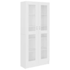 VidaXL Vitrinekast 82,5x30,5x185,5 Cm Spaanplaat Wit