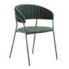 Giga Meubel Eetkamerstoel Groen Velvet - Metaal - 57x52x75cm - Turin -VIDAXL Winkel 1000040365