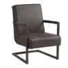 Industriële Leren Fauteuil Antraciet Tiger - Leder - Grijs -VIDAXL Winkel 1000041989