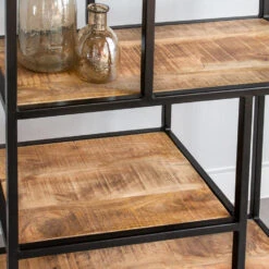 Industriële Boekenkast Sparrow Hout 80 X 188 - 35x80x188 Cm - Mangohout - Bruin -VIDAXL Winkel 1000042297 0101