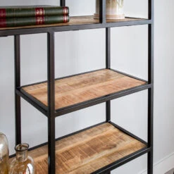 Industriële Boekenkast Sparrow Hout 80 X 188 - 35x80x188 Cm - Mangohout - Bruin -VIDAXL Winkel 1000042297 0102