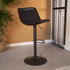 Industriële Barkruk Jason Zwart - Zithoogte 59 Cm - Kunstleder - Zwart -VIDAXL Winkel 1000042350 0102