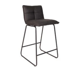 Industriële Barkruk Jelle Antraciet - Zithoogte 65 Cm - Stof - Grijs -VIDAXL Winkel 1000042396