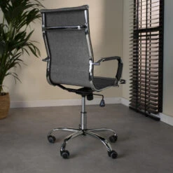 Industriële Bureaustoel Matt Grijs Stof Hoog - 50x55x112 Cm - Stof - Grijs -VIDAXL Winkel 1000042421 0102