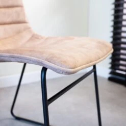 Eetkamerstoel Vienna Velvet Roze - Stof - Roze -VIDAXL Winkel 1000042452 0103