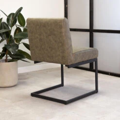 Industriële Eetkamerstoel Nathan Groen - Stof - Groen -VIDAXL Winkel 1000042514 0102