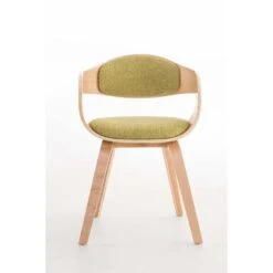 CLP Eetkamerstoel Kingston Natura Frame Stof - Groen -VIDAXL Winkel 1000043407 0101