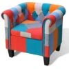 VidaXL Fauteuil Met Patchwork Stof Meerkleurig -VIDAXL Winkel 1000043972