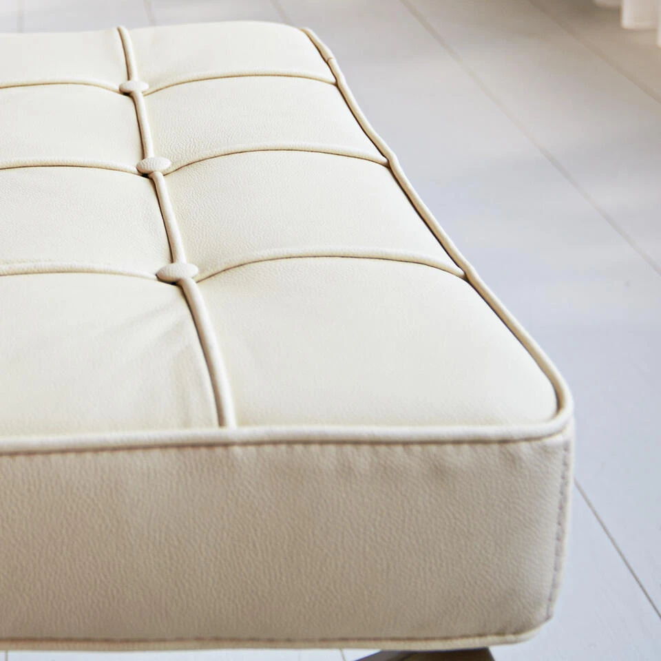 Expo Hocker Creme Premium Leer - Leder - Crème 4 Expo Hocker Creme Premium Leer - Leder - Crème - Afbeelding 4