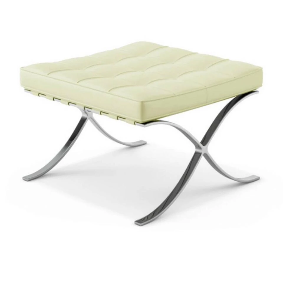 Expo Hocker Creme Premium Leer - Leder - Crème 1 Expo Hocker Creme Premium Leer - Leder - Crème