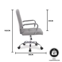 Xairo Milaan - Bureaustoel - Stof - Grijs -VIDAXL Winkel 1000050229 0103