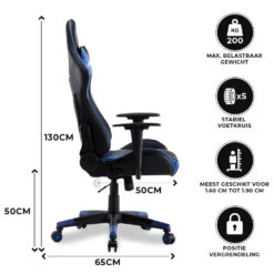 Gamestoel Las Vegas - Zwart / Blauw - Gaming Stoel - Bureaustoel 6 Gamestoel Las Vegas - Zwart / Blauw - Gaming Stoel - Bureaustoel -VIDAXL Winkel 1000050256 0102