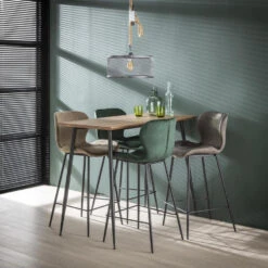 Giga Meubel Barstoel Velvet - Antraciet - Stoel Ronde Buis -VIDAXL Winkel 1000052101 0102