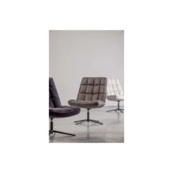 WOOOD Dirkje Draaifauteuil - Leerlook - Zwart - 101x70x85 -VIDAXL Winkel 1000052486 0102