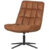 WOOOD Dirkje Draaifauteuil - Leerlook - Cognac - 101x70x85 -VIDAXL Winkel 1000052487