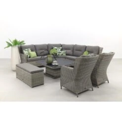 VDG Sandigo Lounge Dining Set Met Bijzetbank + 2x Dining Tuinstoel -VIDAXL Winkel 1000053022 0102