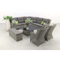 VDG Sandigo Lounge Dining Set Met Bijzetbank + 2x Dining Tuinstoel -VIDAXL Winkel 1000053022 0103