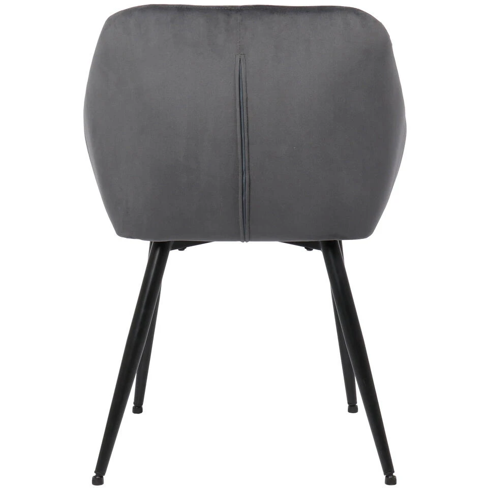 CLP Eetkamerstoel Emia Fluweel Grijs 4 CLP Eetkamerstoel Emia Fluweel Grijs - Afbeelding 4