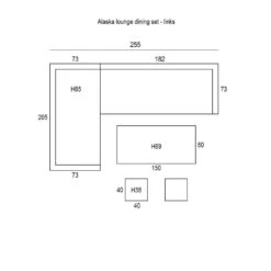 Garden Impressions Alaska Lounge Dining Set 6-delig Links - Grijs -VIDAXL Winkel 1000054041 0103