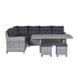 Garden Impressions Alaska Lounge Dining Set 6-delig Links - Grijs -VIDAXL Winkel 1000054041 0104