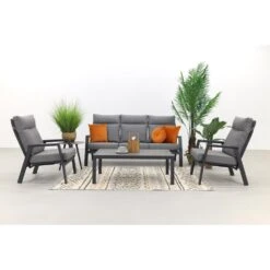 VDG Azoren/Atlanta Stoel- 3-zitsbank Loungeset Verstelbaar - Antraciet -VIDAXL Winkel 1000054734 0102