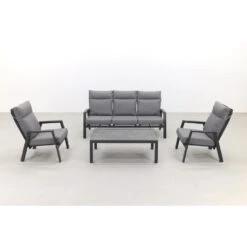 VDG Azoren/Atlanta Stoel- 3-zitsbank Loungeset Verstelbaar - Antraciet -VIDAXL Winkel 1000054734 0103