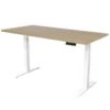 Elektrisch Verstelbaar Bureau - 180x80 Cm - Dual Motor - Wit / Eiken -VIDAXL Winkel 1000056026