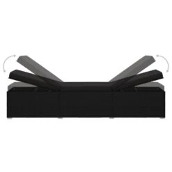 VidaXL 3-delige Ligbeddenset Met Theetafel Poly Rattan Zwart -VIDAXL Winkel 1000056383 0105