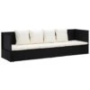 VidaXL Tuinbed Met Kussens Poly Rattan Zwart -VIDAXL Winkel 1000056386