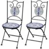 VidaXL Bistrostoelen Inklapbaar 2 St Keramiek Blauw En Wit -VIDAXL Winkel 1000056433