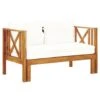 VidaXL Tuinbank 2-zits Met Kussens 122 Cm Massief Acaciahout -VIDAXL Winkel 1000056452