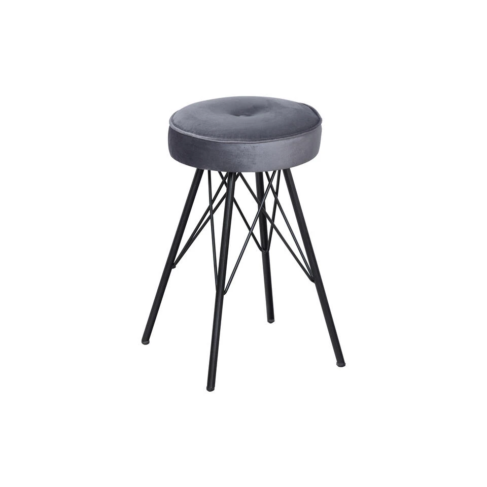 WOOOD Bella Kruk - Velvet - Asfalt - 53x33x33 1 WOOOD Bella Kruk - Velvet - Asfalt - 53x33x33