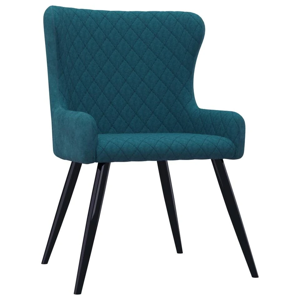 VidaXL Eetkamerstoelen 2 St Fluweel Blauw 2 VidaXL Eetkamerstoelen 2 St Fluweel Blauw - Afbeelding 2