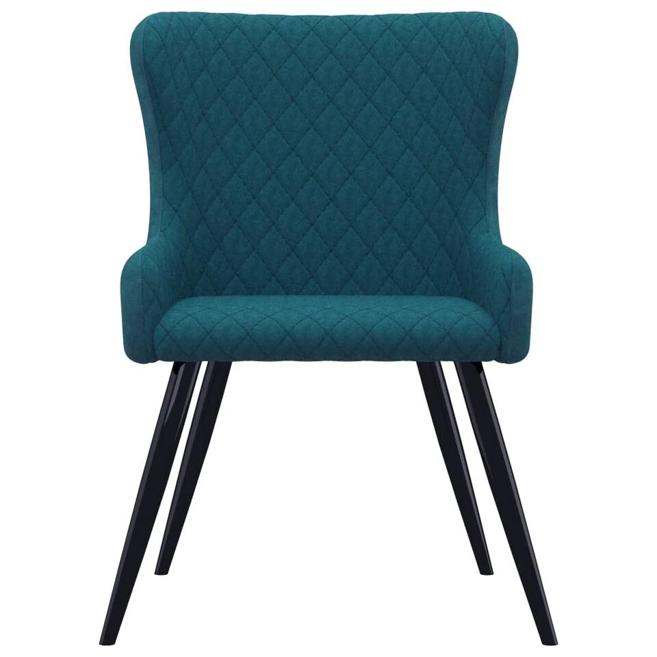 VidaXL Eetkamerstoelen 2 St Fluweel Blauw 3 VidaXL Eetkamerstoelen 2 St Fluweel Blauw - Afbeelding 3