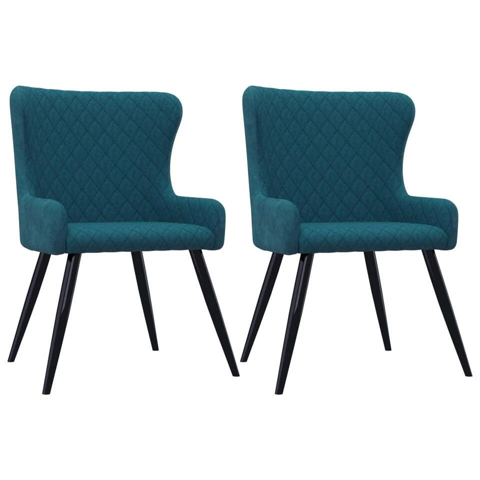 VidaXL Eetkamerstoelen 2 St Fluweel Blauw 1 VidaXL Eetkamerstoelen 2 St Fluweel Blauw