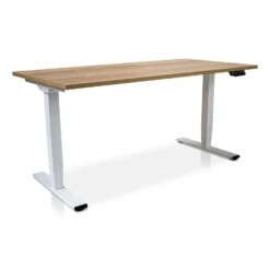 MRC COMFORT Elektrisch ARBO Zit-sta Bureau - 160x80cm - Wit - Robuust Eiken