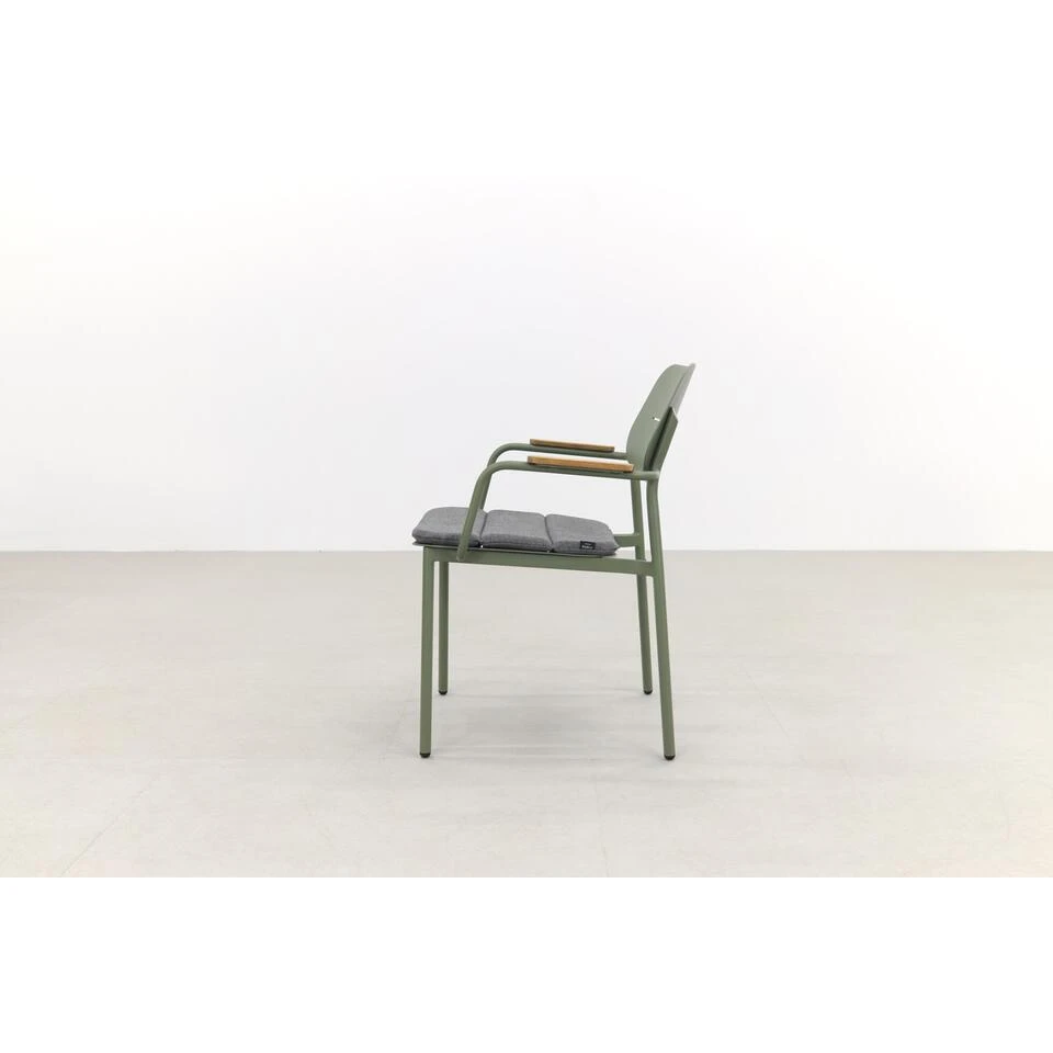 GreenChair Courage Dining Chair - Teak Armleuning - Green 4 GreenChair Courage Dining Chair - Teak Armleuning - Green - Afbeelding 4