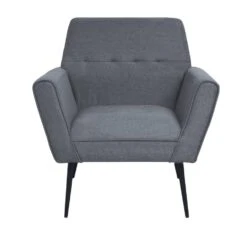 VidaXL Fauteuil Staal En Stof Lichtgrijs -VIDAXL Winkel 1000059178 0102