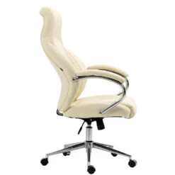 Clp Bureaustoel Wigan Leder Crème -VIDAXL Winkel 1000059674 0102