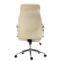 Clp Bureaustoel Wigan Leder Crème -VIDAXL Winkel 1000059674 0103
