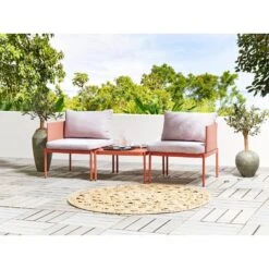 Beliani Loungeset TERRACINA - Oranje Aluminium -VIDAXL Winkel 1000059687 0101