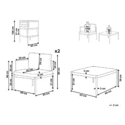 Beliani Loungeset TERRACINA - Oranje Aluminium -VIDAXL Winkel 1000059687 0102
