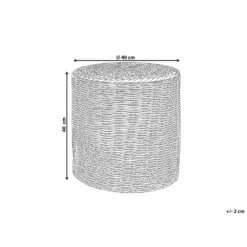 Beliani Poef BARBEL - Beige Waterhyacinth, Zeewier, Palmblad -VIDAXL Winkel 1000059782 0102