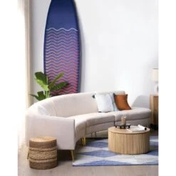 Beliani Poef BARBEL - Beige Waterhyacinth, Zeewier, Palmblad -VIDAXL Winkel 1000059782 0103